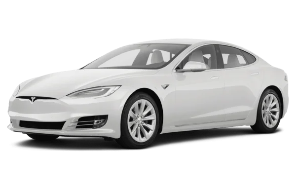 White Tesla Model S PNG Transparent Background