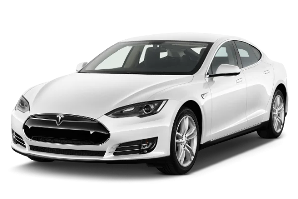 White Tesla Model S Car PNG