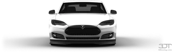 White Tesla Model S Front View PNG Transparent