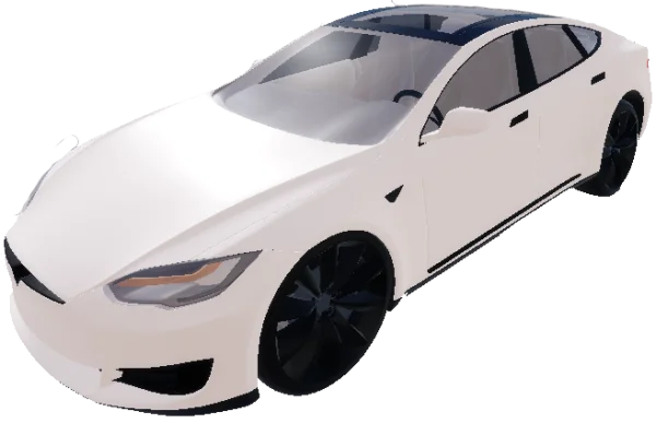 White Tesla Model S Electric Car PNG Transparent
