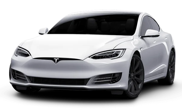 White Tesla Model S PNG Transparent Background