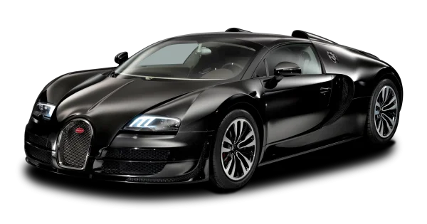 Luxury Black Bugatti Supercar PNG Transparent Background