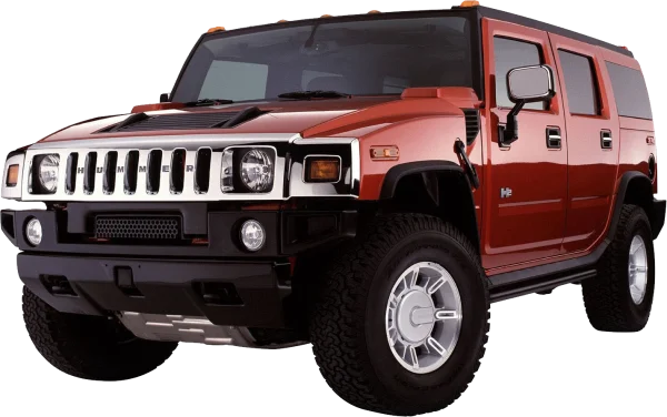 Red Hummer H2 SUV Transparent PNG
