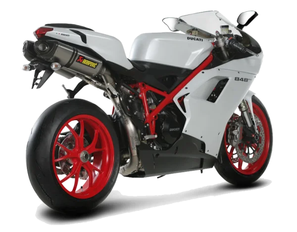 White Ducati 848 EVO Motorcycle PNG