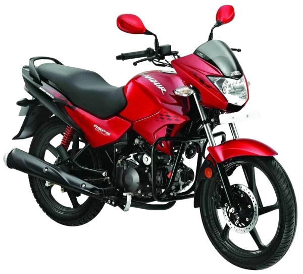 Red Hero Honda Glamour Motorcycle PNG Transparent Background