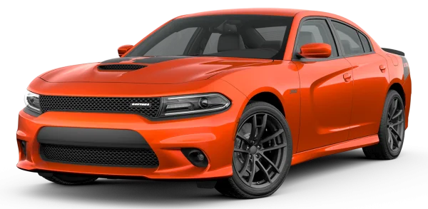 Orange Dodge Charger Daytona PNG Transparent Background