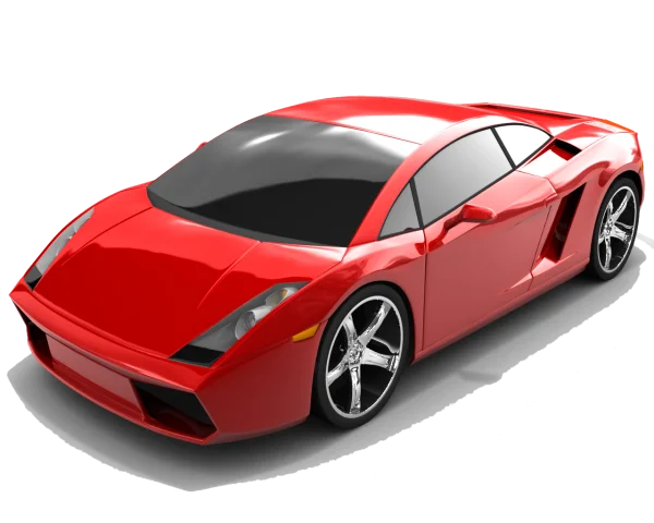 Sleek Red Sports Car PNG Transparent Background