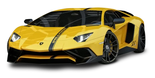 Yellow Lamborghini Sports Car PNG Transparent Background
