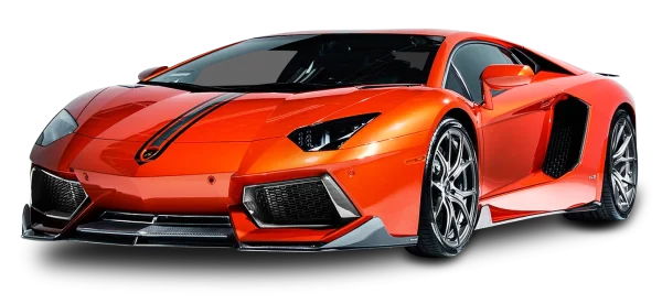 Orange Lamborghini Supercar PNG Transparent Background