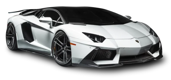 White Lamborghini Sports Car PNG Transparent Background
