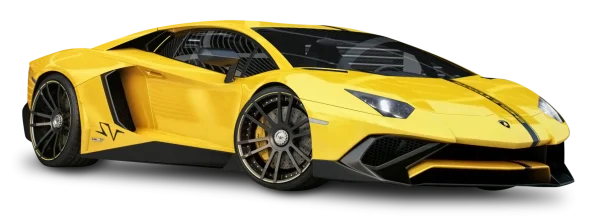 Yellow Lamborghini Aventador SV PNG Transparent Background