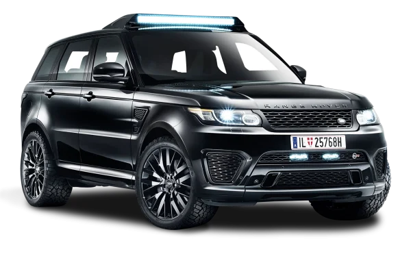 Black Range Rover Sport PNG with LED Lights