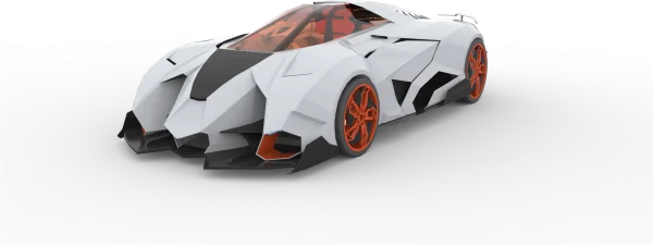 White Futuristic Supercar PNG Transparent Background