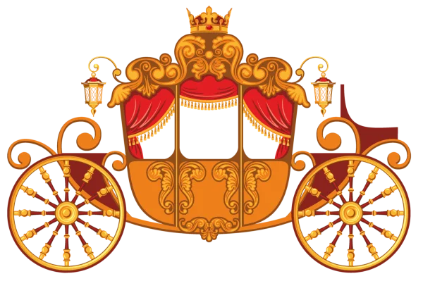 Royal Golden Carriage PNG Transparent Background