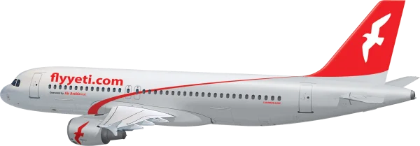 Flyyeti.com Airbus A320 Airplane PNG Transparent