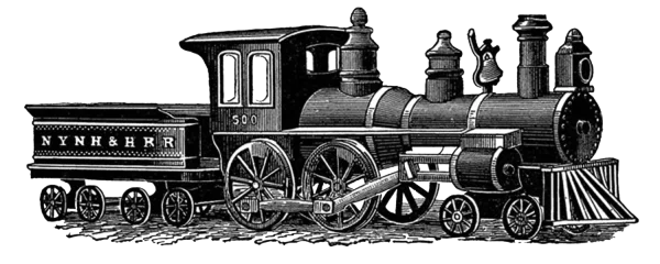 Vintage Steam Train Engine PNG Transparent Background