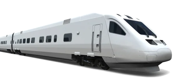 Modern White High-Speed Train PNG Transparent Background