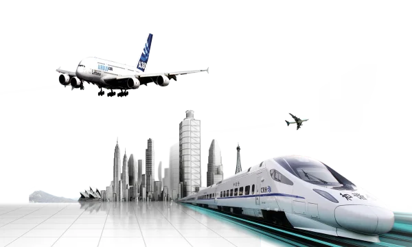 Modern Transportation & Global City Skyline PNG