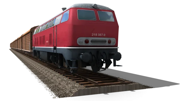 Red Diesel Freight Train PNG Transparent Background