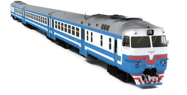 Blue and White Passenger Train PNG Transparent