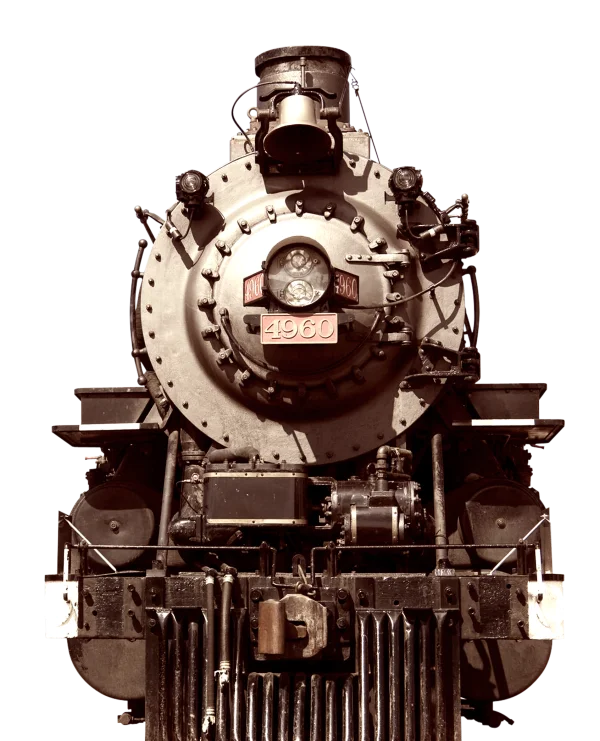 Vintage Steam Train Front PNG Transparent Background