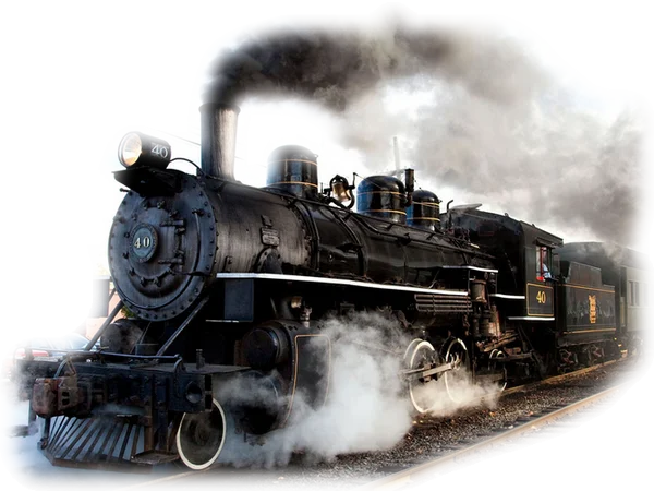Vintage Steam Locomotive Train PNG Transparent Background
