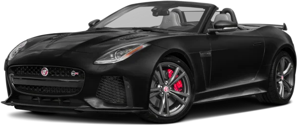 Black Jaguar F-Type SVR Convertible PNG Transparent Background
