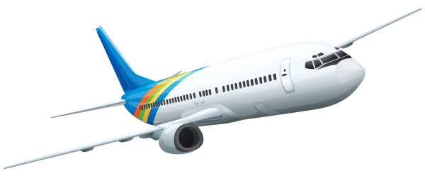 Passenger Airplane Rainbow Stripes PNG Transparent Background
