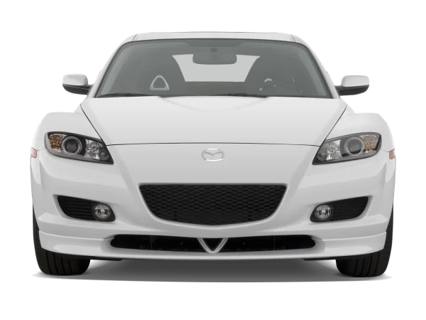 White Mazda RX-8 Car Front View PNG Transparent Background