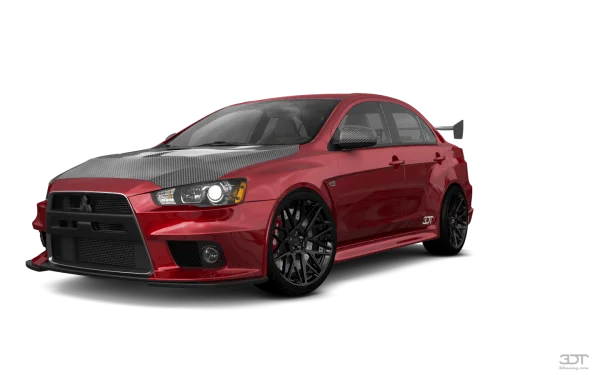 Red Mitsubishi Lancer Evo X PNG