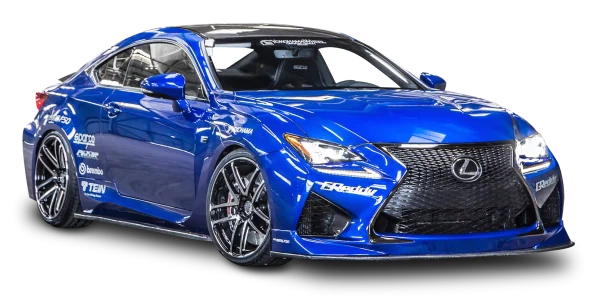 Blue Lexus RC F Sports Car PNG Transparent Background