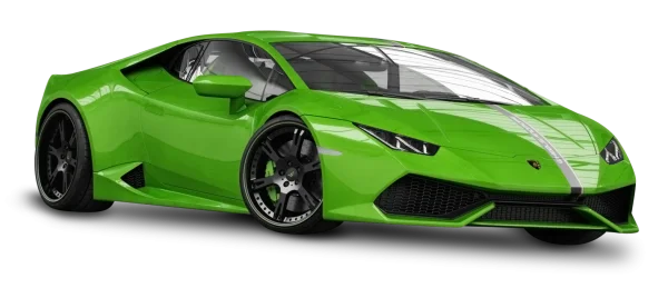 Bright Green Sports Car PNG Transparent Background