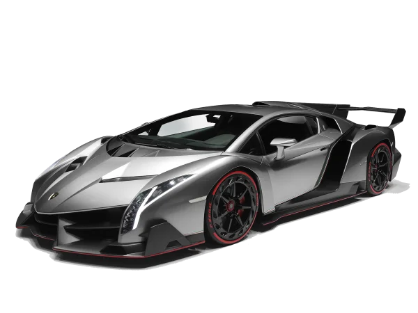 Silver Lamborghini Veneno PNG Transparent Background