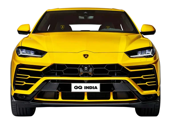 Yellow Lamborghini Urus Front View PNG Transparent