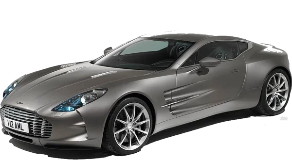 Gray Aston Martin One-77 Supercar PNG Transparent Background
