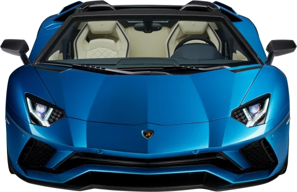 Blue Lamborghini Aventador Roadster PNG Transparent