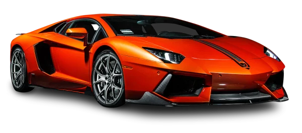 Orange Lamborghini Aventador Sports Car PNG
