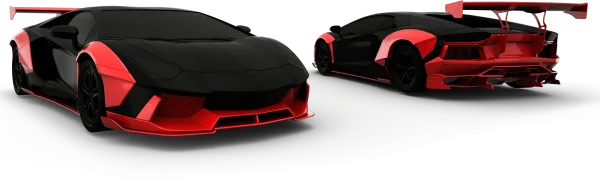Black and Red Sports Car PNG Transparent Background
