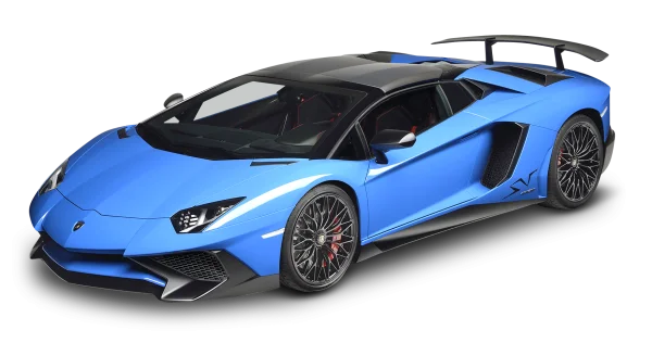 Electric Blue Lamborghini Aventador Supercar PNG