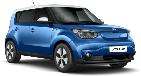 Blue Kia Soul EV Transparent Background PNG