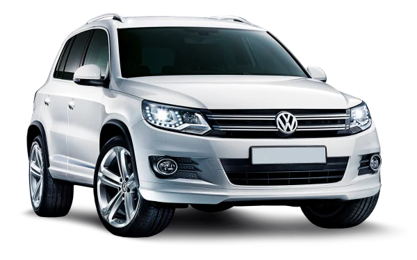 White Volkswagen Tiguan SUV PNG Transparent Background
