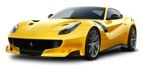 Yellow Ferrari Sports Car PNG Transparent Background