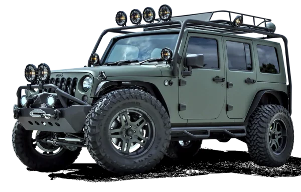 Green Off-Road Jeep Wrangler PNG Transparent Background