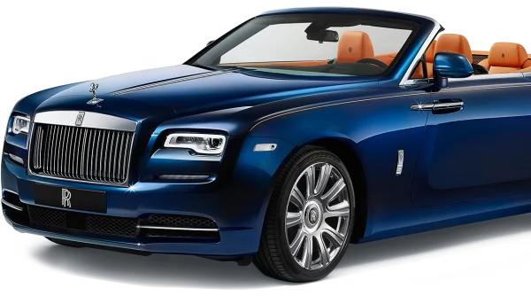 Blue Rolls-Royce Dawn Convertible PNG Transparent Background