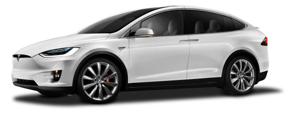 White Tesla Model X PNG Transparent Background