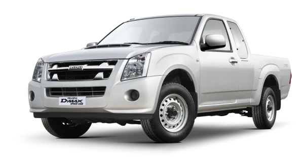 Silver Isuzu D-Max Space Cab Pickup Truck PNG
