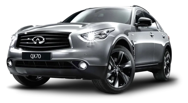 Silver Infiniti QX70 Car PNG Transparent Background