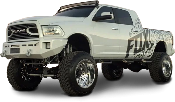 Lifted White Ram Truck PNG Transparent Background