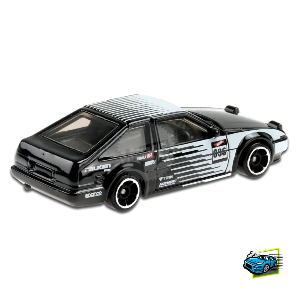 Black and White JDM Toy Car PNG Transparent