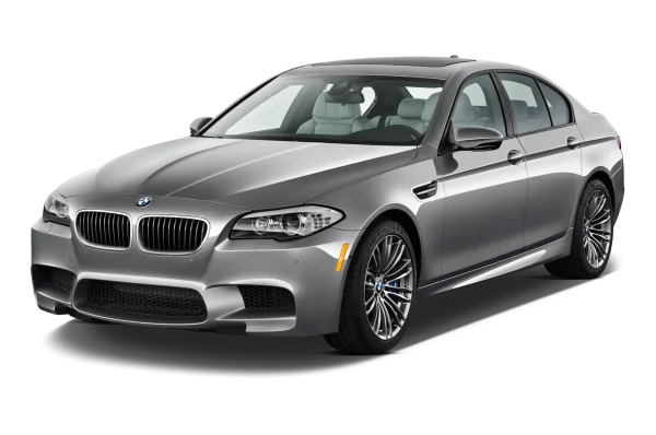 Silver BMW M5 Sedan PNG Transparent Background